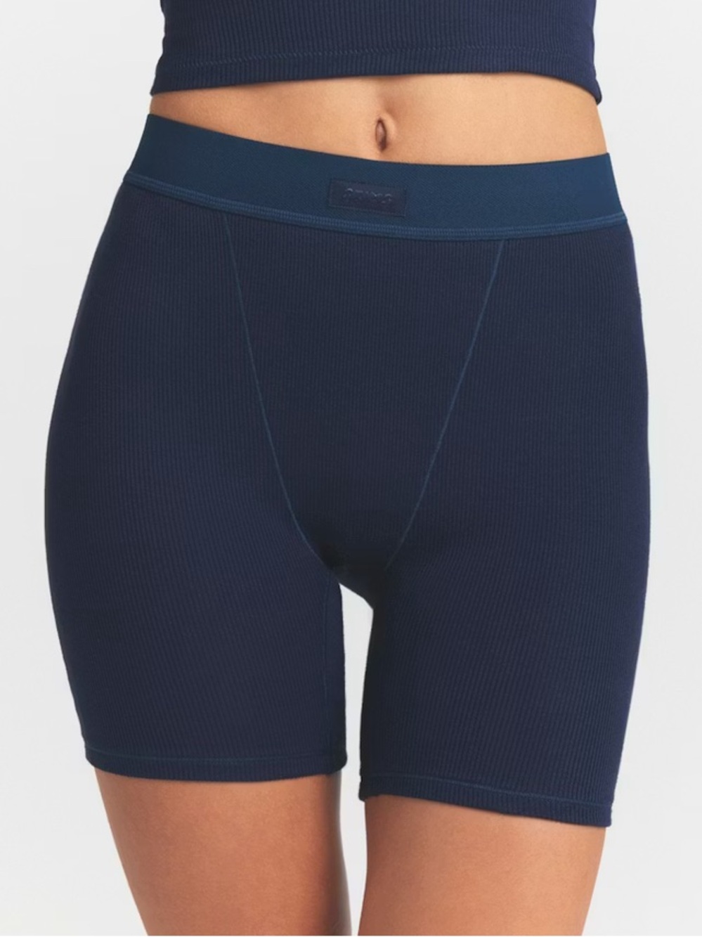 Skims Navy Ribbed Shorts (Boxers)
